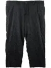 Yohji Yamamoto Crinkled Wool-blend Shorts In Black