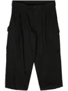 Yohji Yamamoto Cropped Cargo Trousers In Black