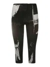 Yohji Yamamoto Black Printed Leggings In Black