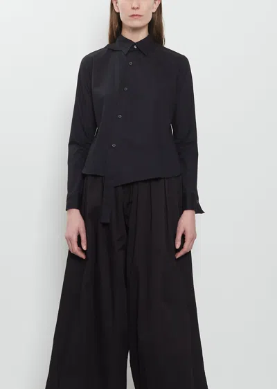 Yohji Yamamoto Cuff Detail Cotton Shirt In Black