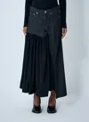 Yohji Yamamoto Cut-off Combination Midi Skirt In Blue
