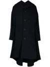 Yohji Yamamoto Langer Mantel Mit Cut-out-kragen In Blau