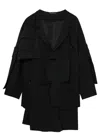 Yohji Yamamoto Cut-out Layered Coat In Black
