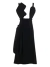 Yohji Yamamoto Cut-out Wool Dress In Black