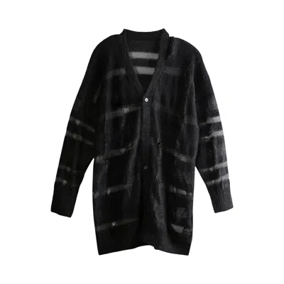 Pre-owned Yohji Yamamoto Damaged Stripe Cardigan 'black' | Women's Size 2