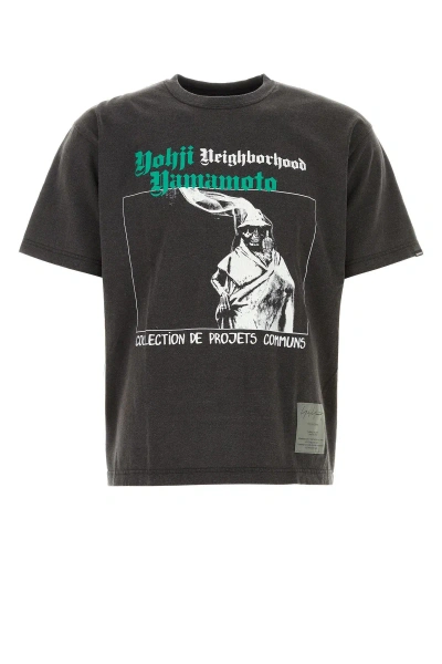 YOHJI YAMAMOTO DARK GREY COTTON YOHJI YAMAMOTO X NEIGHBORHOOD T-SHIRT