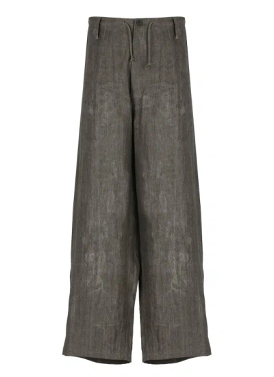 Yohji Yamamoto Dark Greypour Homme Linen Trousers