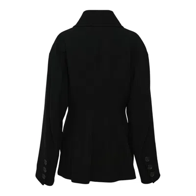 Yohji Yamamoto Darts Pea Coat In Black