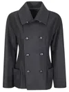 Yohji Yamamoto Double-breasted Coat In Black