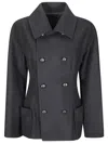 Yohji Yamamoto Double-breasted Coat In Black