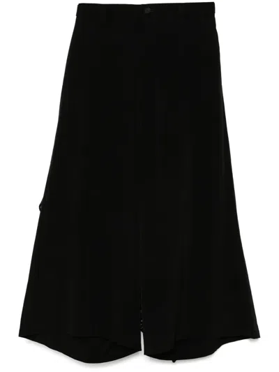 Yohji Yamamoto De Chine Backside Draped Trousers In Black