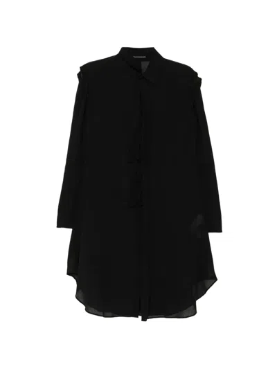 Yohji Yamamoto Deconstructed Ribbon Dress In Black