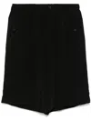 Yohji Yamamoto Decorative-tabs Shorts In Black