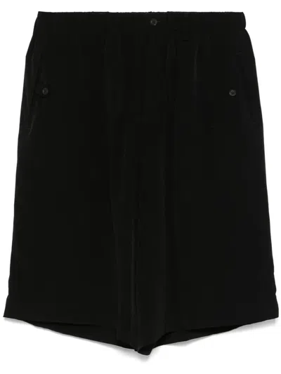 Yohji Yamamoto Decorative-tabs Shorts In Black