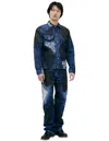 YOHJI YAMAMOTO DENIM JACKET WITH PAINT EFFECT