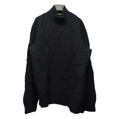 Pre-owned Yohji Yamamoto Diagonal Fisherman Knit In Black