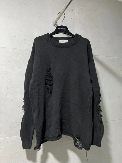 Pre-owned Yohji Yamamoto Distress Sweater Spider Grunge Knit In Black