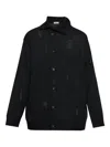 Yohji Yamamoto Distressed Buttoned Cardigan In Black