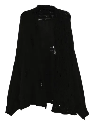 Yohji Yamamoto Distressed Cardigan In Black
