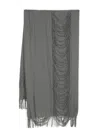 Yohji Yamamoto Distressed-finish Wool Scarf In Grey