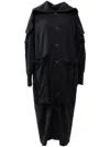 Yohji Yamamoto Distressed Long Jacket In Black