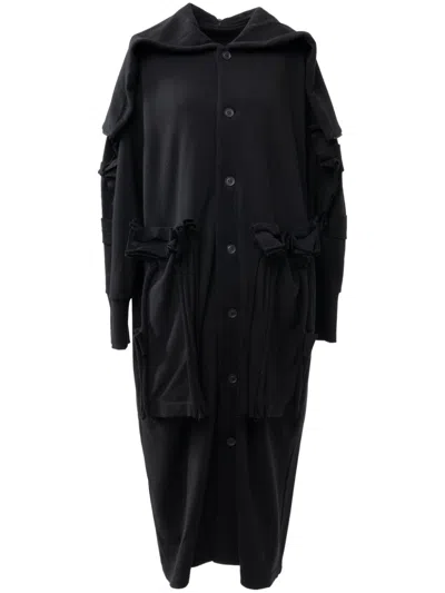 Yohji Yamamoto Distressed Long Jacket In Black