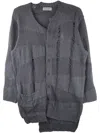 Yohji Yamamoto Distressed Patchwork Cardigan In Grey