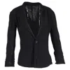 Yohji Yamamoto Distressed Single-breasted Blazer In Black Linen In Black