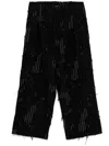 Yohji Yamamoto Distressed Straight Trousers In Black
