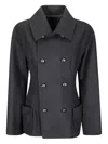 Yohji Yamamoto Double-breasted Coat In Black