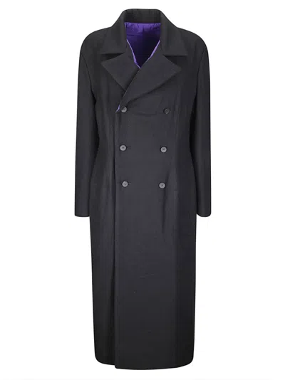 Yohji Yamamoto Double-breasted Coat In Black