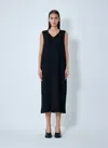 Yohji Yamamoto Double Knit Midi Dress In Black