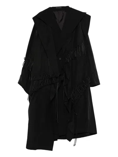 Yohji Yamamoto Double-layered Coat In Black