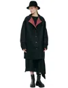 Yohji Yamamoto Double Sided Coat With Print In Red