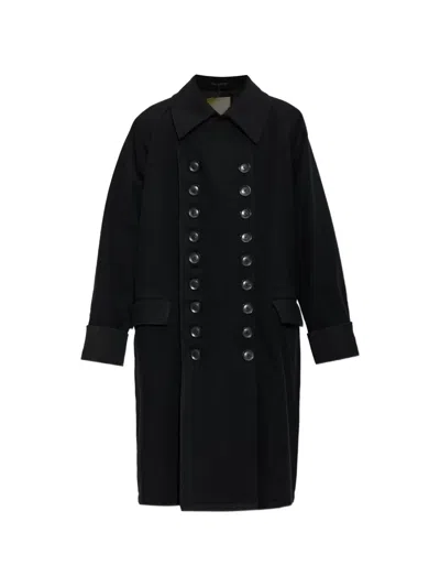 Yohji Yamamoto Double-breasted Coat In Black