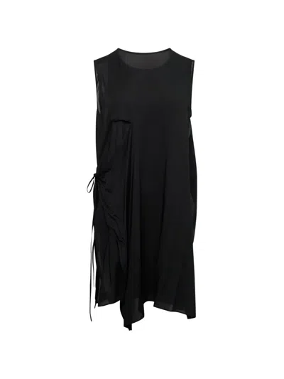 Yohji Yamamoto Double Layer Sleeveless Top In Black