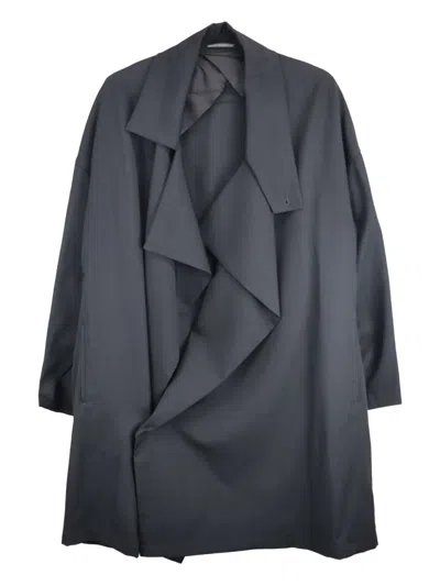 Yohji Yamamoto Drape-neck Coat In Blue