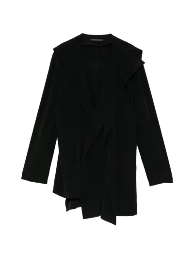 Yohji Yamamoto Draped Asymmetric Jacket In Black