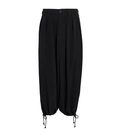 Yohji Yamamoto Draped Balloon Trousers In Black