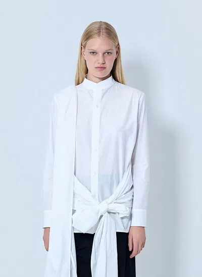 Yohji Yamamoto Draped Blouse In White