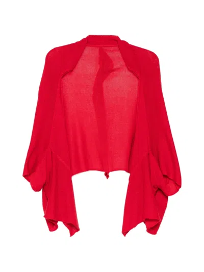 Yohji Yamamoto Draped Cardigan In Red