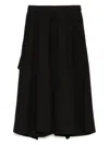 Yohji Yamamoto Draped Cotton Trousers In Black