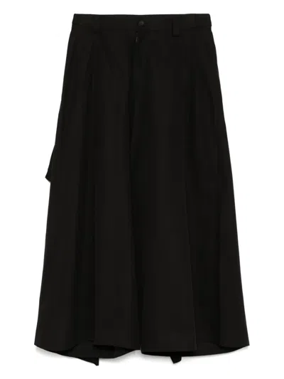 Yohji Yamamoto Draped Cotton Trousers In Black