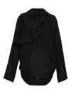 Yohji Yamamoto Draped Hooded Jacket In Black