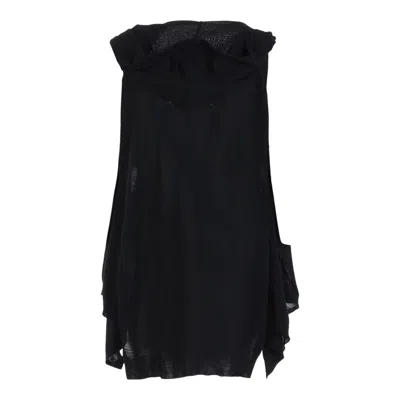 Yohji Yamamoto Draped Hoodie Vest In Blue