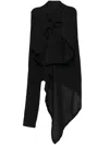 Yohji Yamamoto Draped Linen Jacket In Black