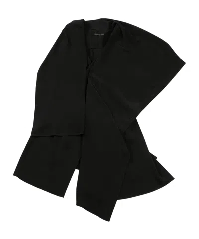 Yohji Yamamoto Draped Long Vest In Black