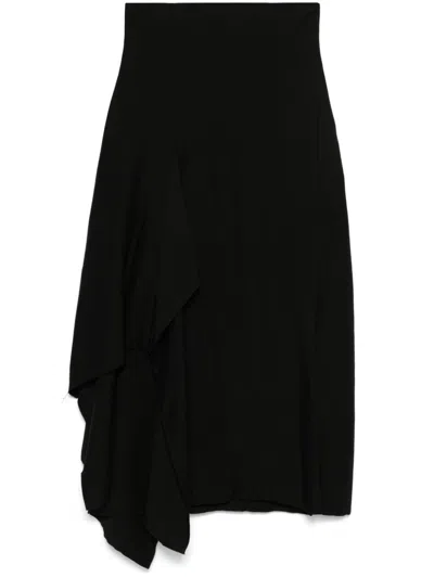 Yohji Yamamoto Draped Skirt In Black