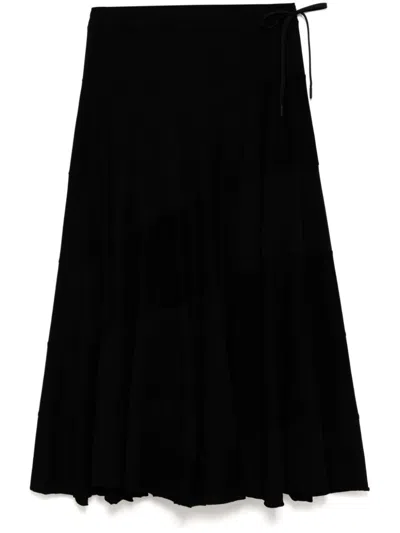 Yohji Yamamoto Draped Skirt In Black