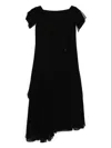 Yohji Yamamoto Draped Square-neck Dress In Black